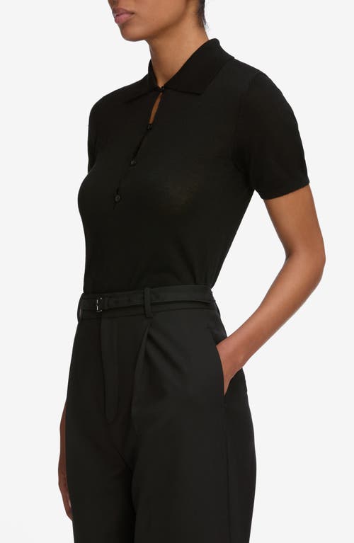 Frame The Smart Merino Wool Polo Sweater In Black