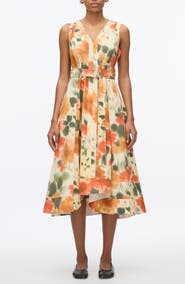 3.1 Phillip Lim Blurred Marigold Print Cotton Dress