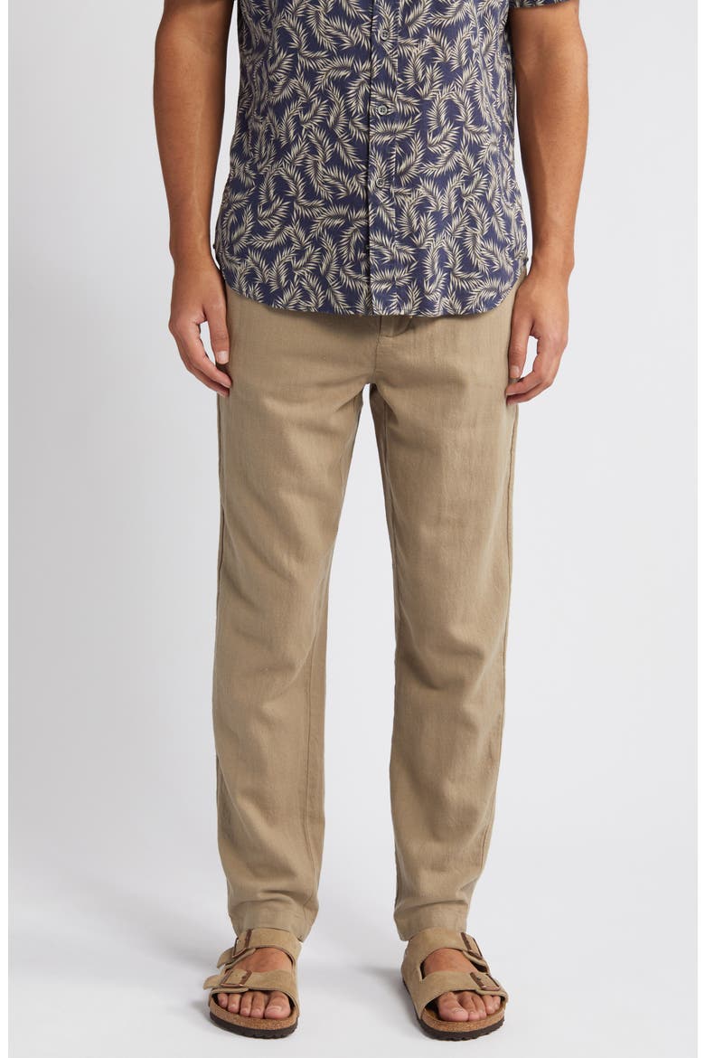 Callum Cotton & Linen Pants, Main, color, BARLEY