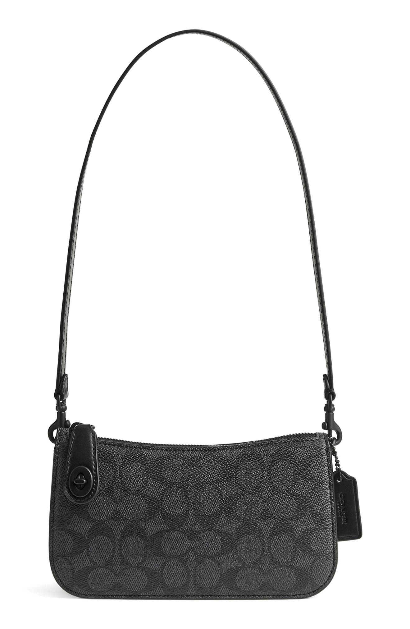 COACH Penn Signature Coated Canvas & Leather Shoulder Bag, Main, color, 