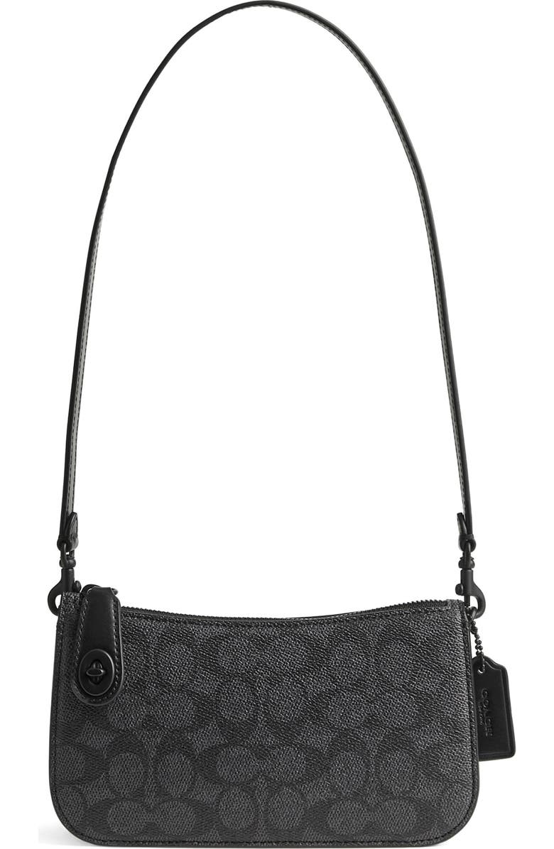 COACH Penn Signature Coated Canvas & Leather Shoulder Bag, Main, color,