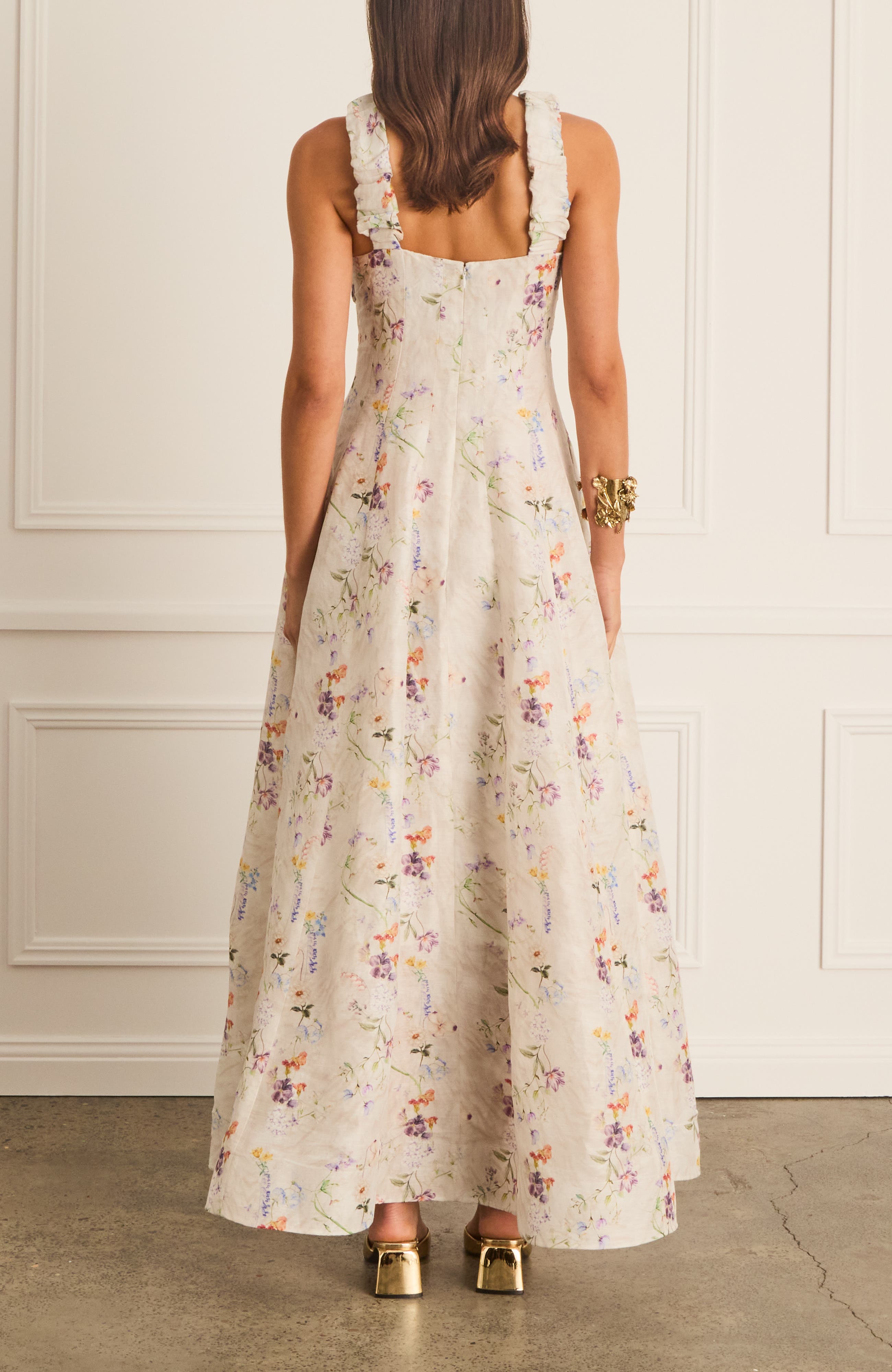 aqua blu australia adele maxi dress Women's Pleated Front - Natural Color:Navy/Nude
