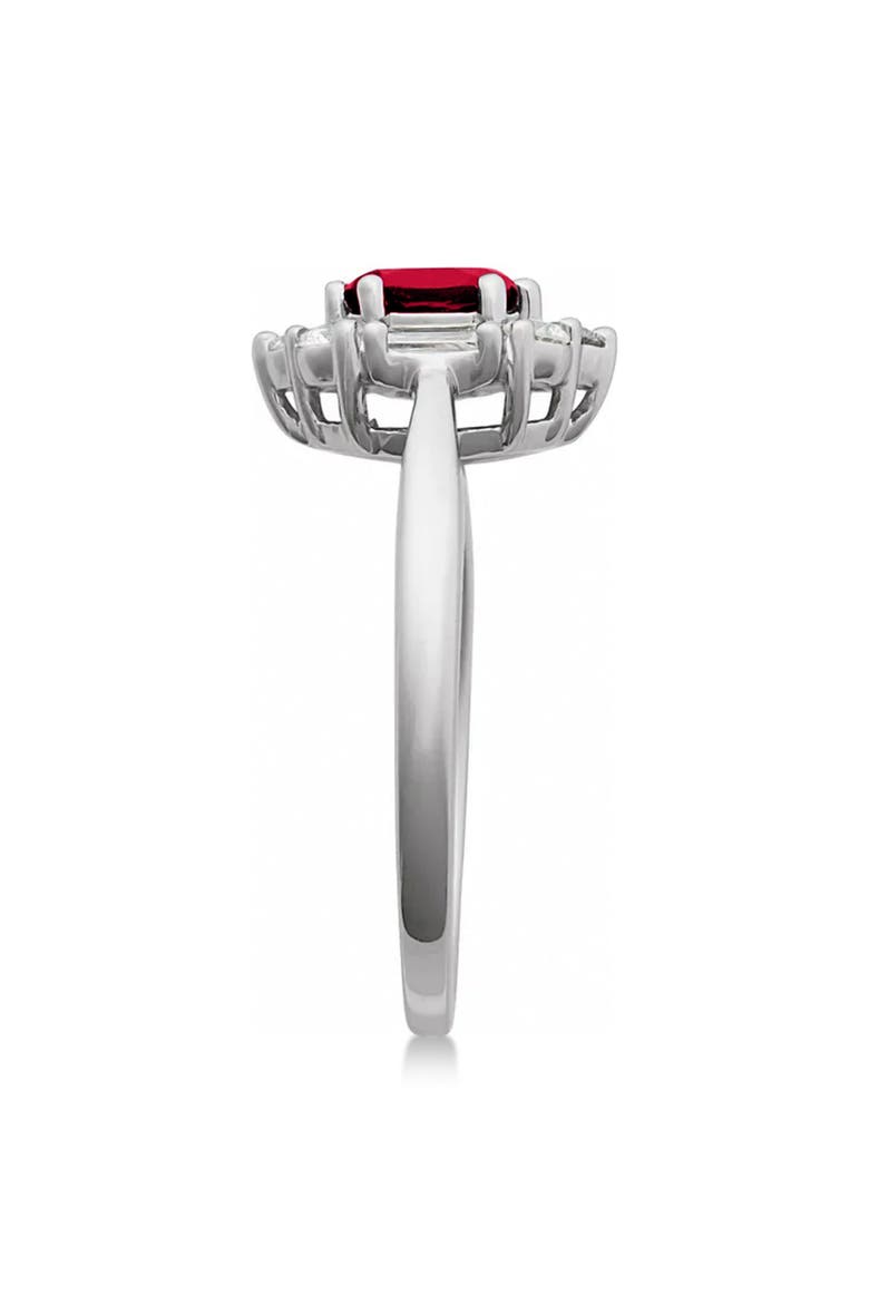 Oval Lab Ruby & Diamond Halo Ring 14K, Alternate, color, 1ct/White Gold