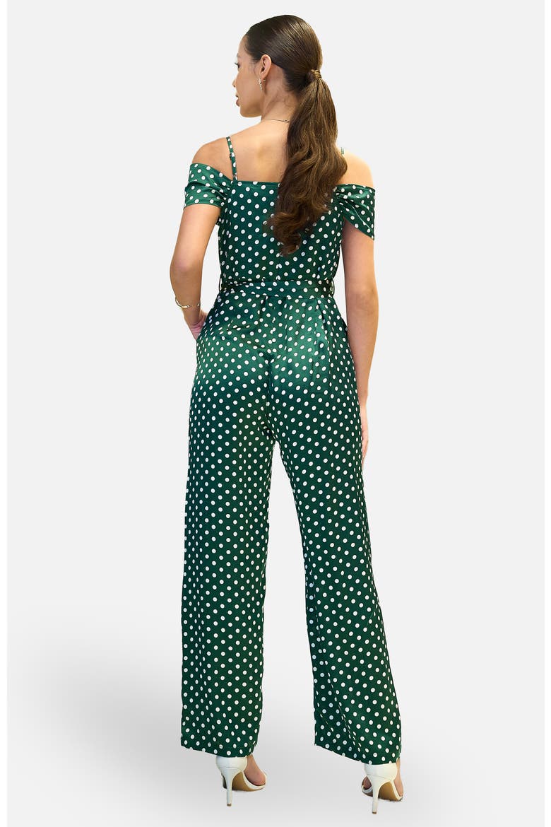 Spot Bardot Jumpsuit, Alternate, color, Green