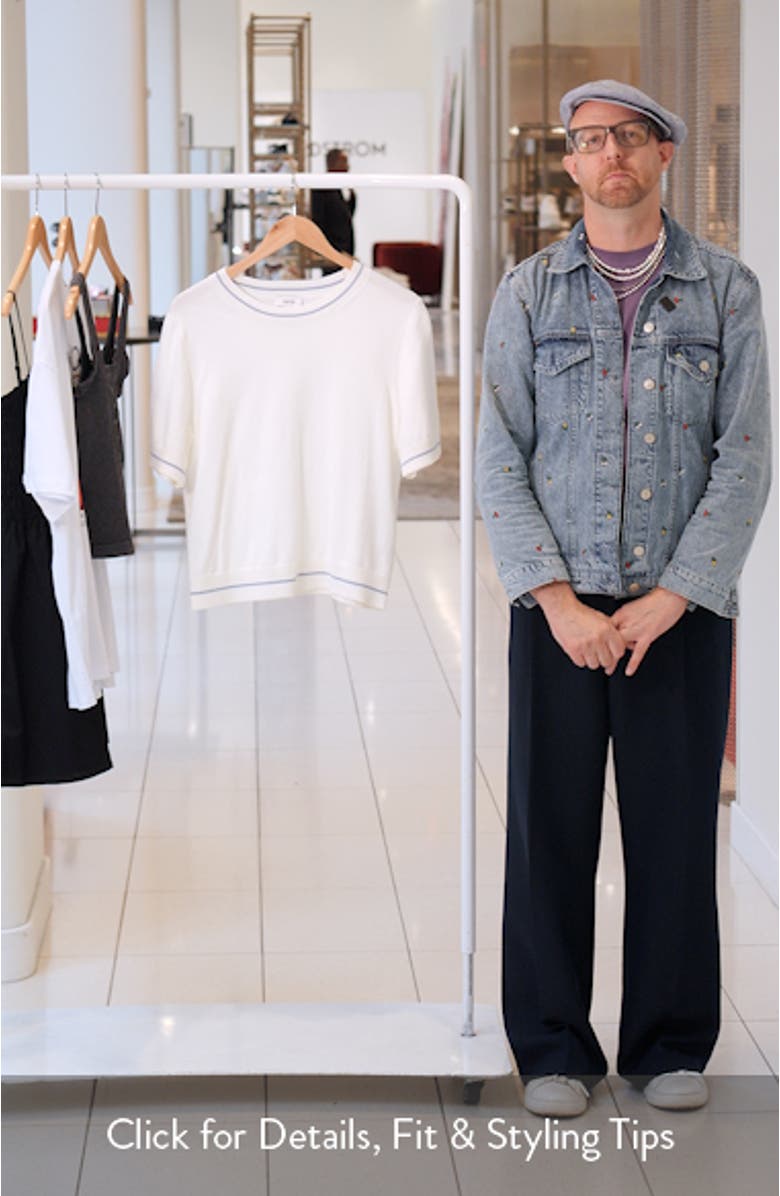 Tipped Short Sleeve Cotton Sweater, sales video thumbnail