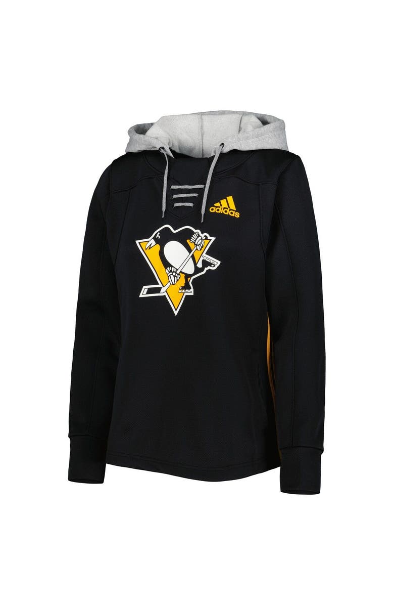 adidas Women's adidas Black Pittsburgh Penguins Skate Lace Primeblue Team Pullover Hoodie, Alternate, color, 