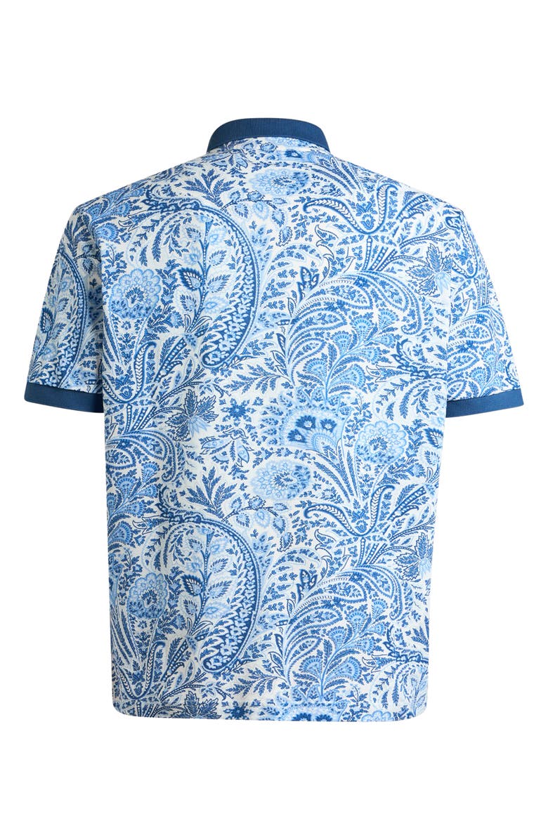Etro Roma Cotton Piqué Polo, Alternate, color, Stampa F.do Bianco