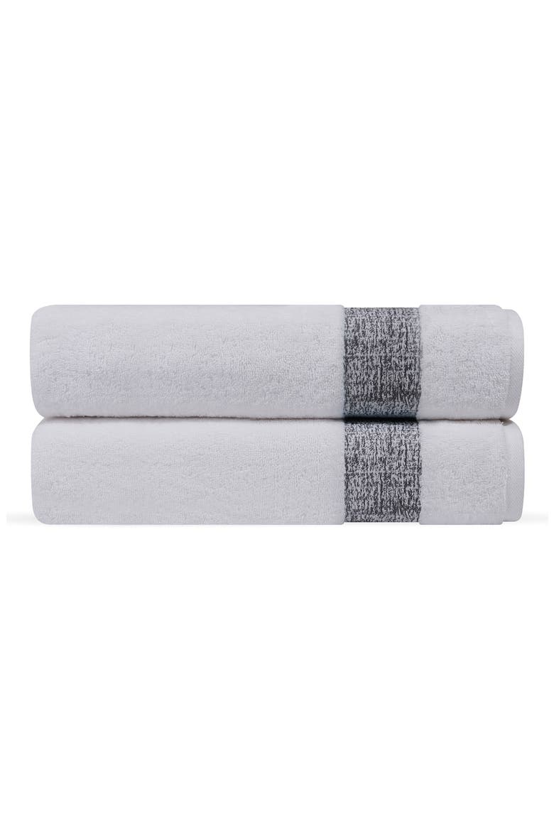Pera 2-Piece Turkish Cotton Bath Towel Set, Main, color, ANTHRACITE