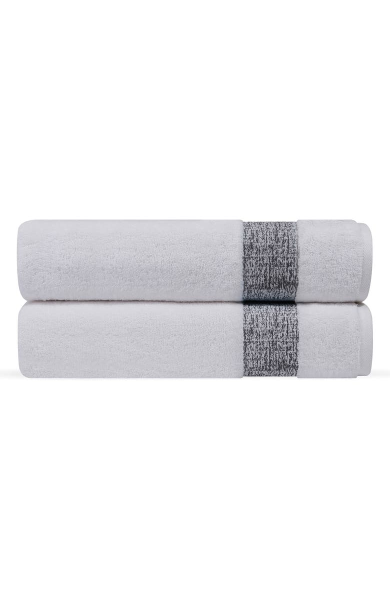 DePera Pera 2-Piece Turkish Cotton Bath Towel Set, Main, color, Anthracite