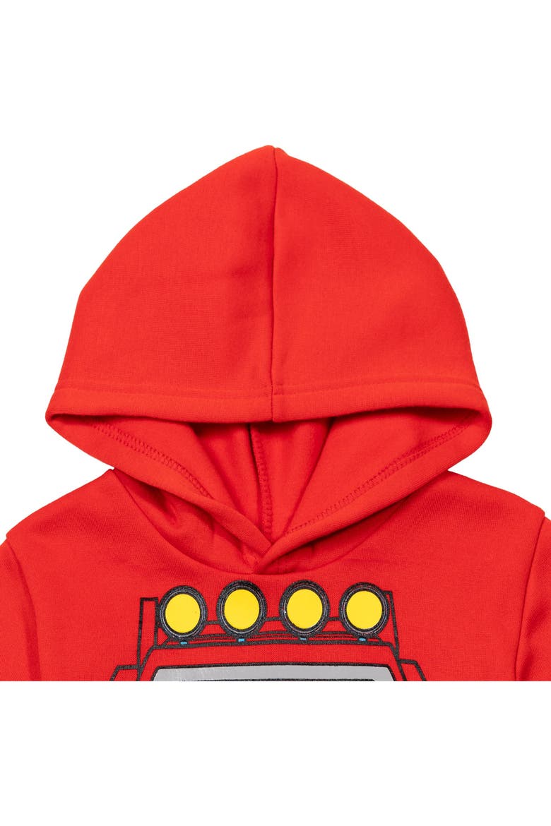 Fleece 2-Piece Hoodie and Joggers Set, Alternate, color, Blaze Red Black