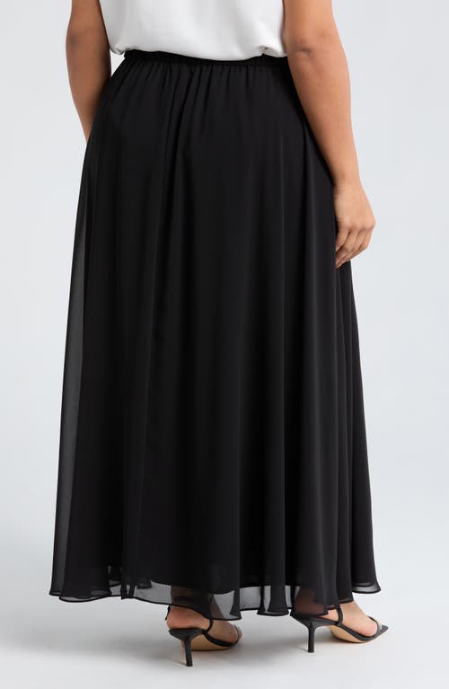 Alex Evenings Chiffon Maxi Skirt In Black