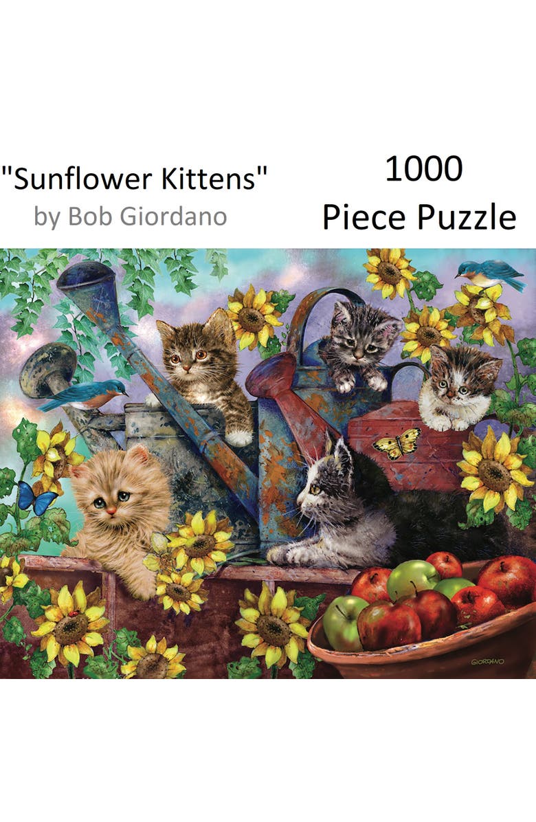 Hart Puzzles Sunflower Kittens by Bob Giordano, 24 x 30 Inches, 1000 Piece Puzzle, Alternate, color, Multicolored
