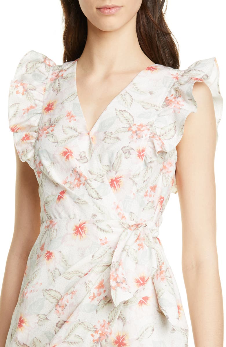 Rebecca Taylor Kamea Wrap Style Cotton & Linen Dress, Alternate, color, 