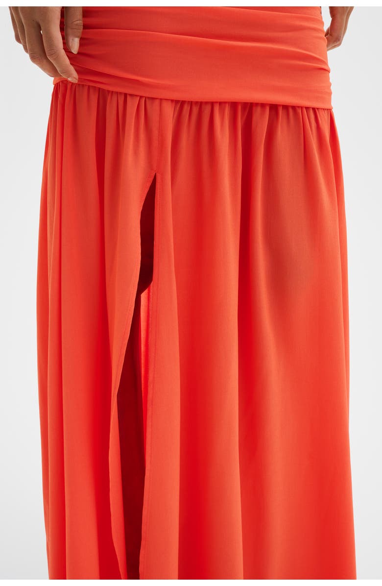 Malina Loana Draped Chiffon Maxi Dress, Alternate, color, Coral