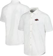 Tommy Bahama Men's Tommy Bahama White Arkansas Razorbacks Coconut Point Palm Vista IslandZone Camp Button-Up Shirt