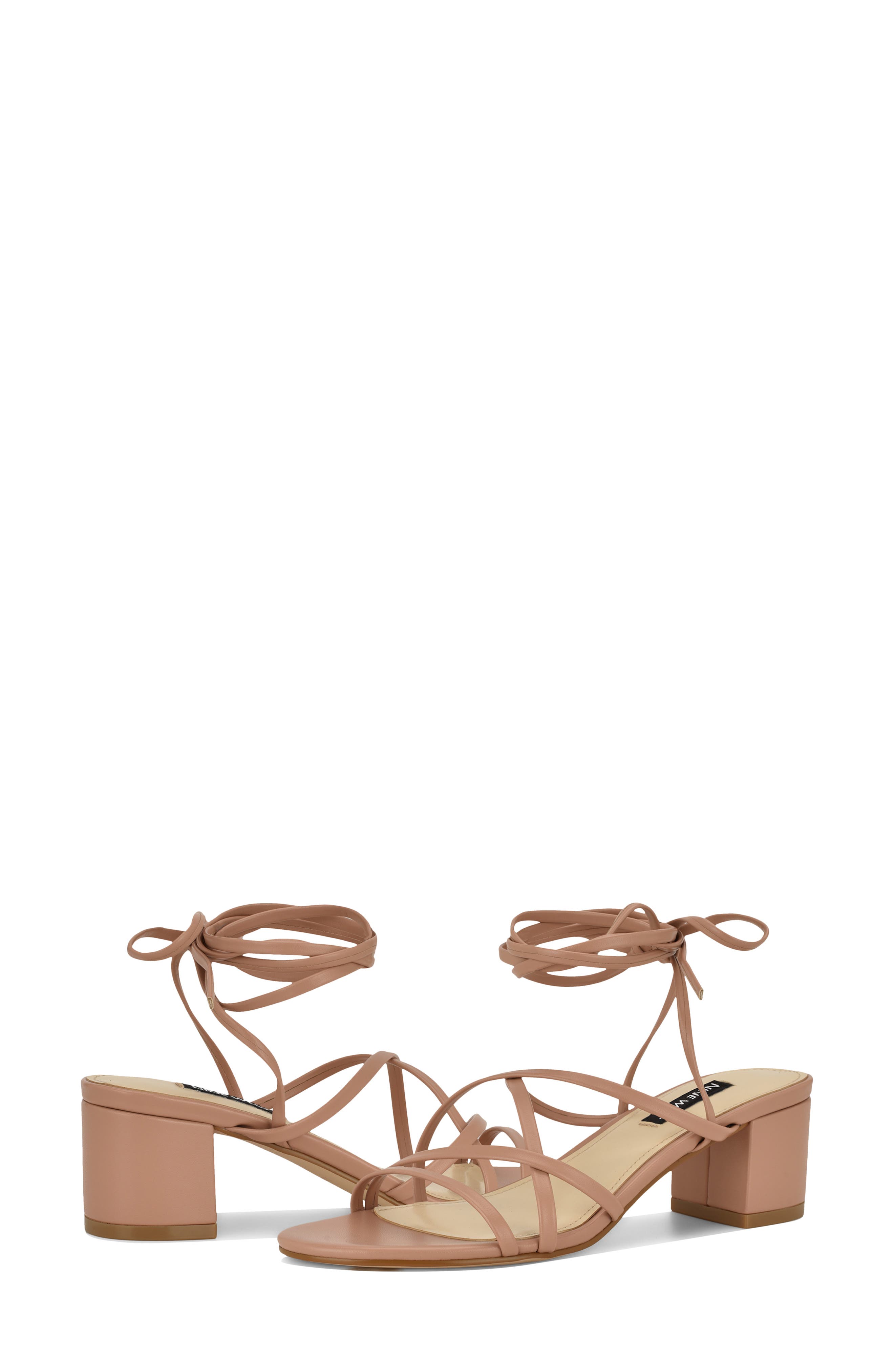 Nine West Aloud Ankle Wrap Sandal, Alternate, color, Light Natural
