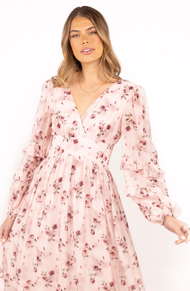 Petal & Pup Vayla Floral Print Long Sleeve Maxi Dress, Alternate, color, Pink Rose