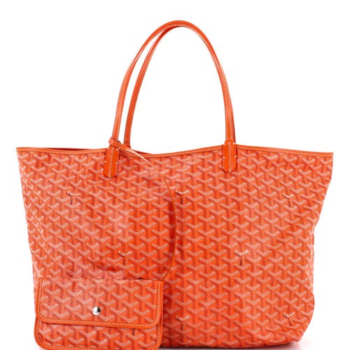 Pre-owned Goyard Goyard Saint Louis Tote Coated Canvas Gm In Orange