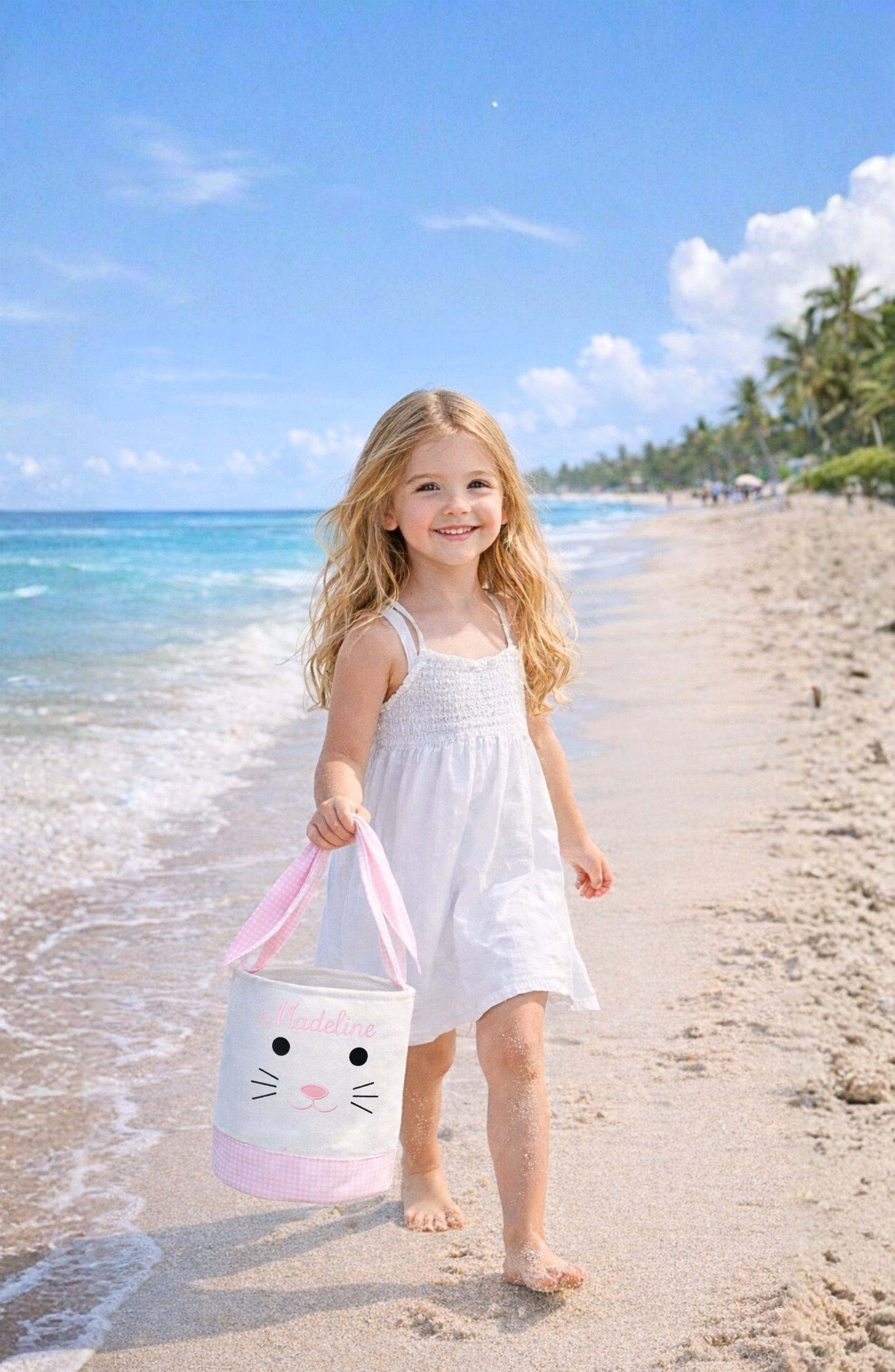 Easter Bunny Basket, Alternate, color, Pink
