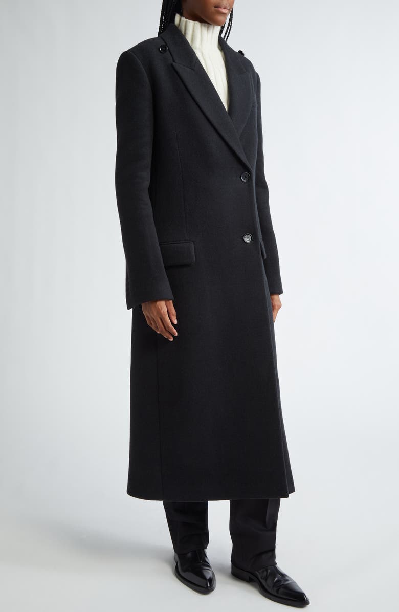 Proenza Schouler Reed Double Breasted Wool Coat with Removable Hood, Alternate, color,