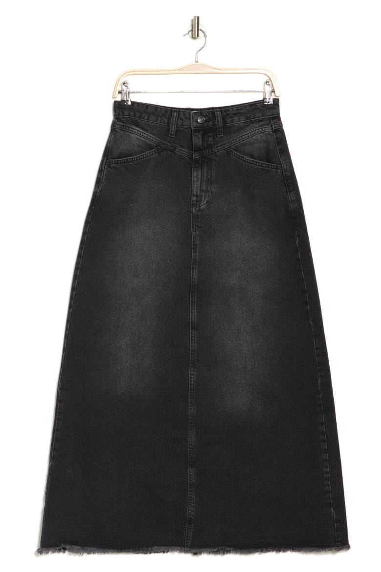Come As You Are Denim Skirt, Alternate, color, BLACK