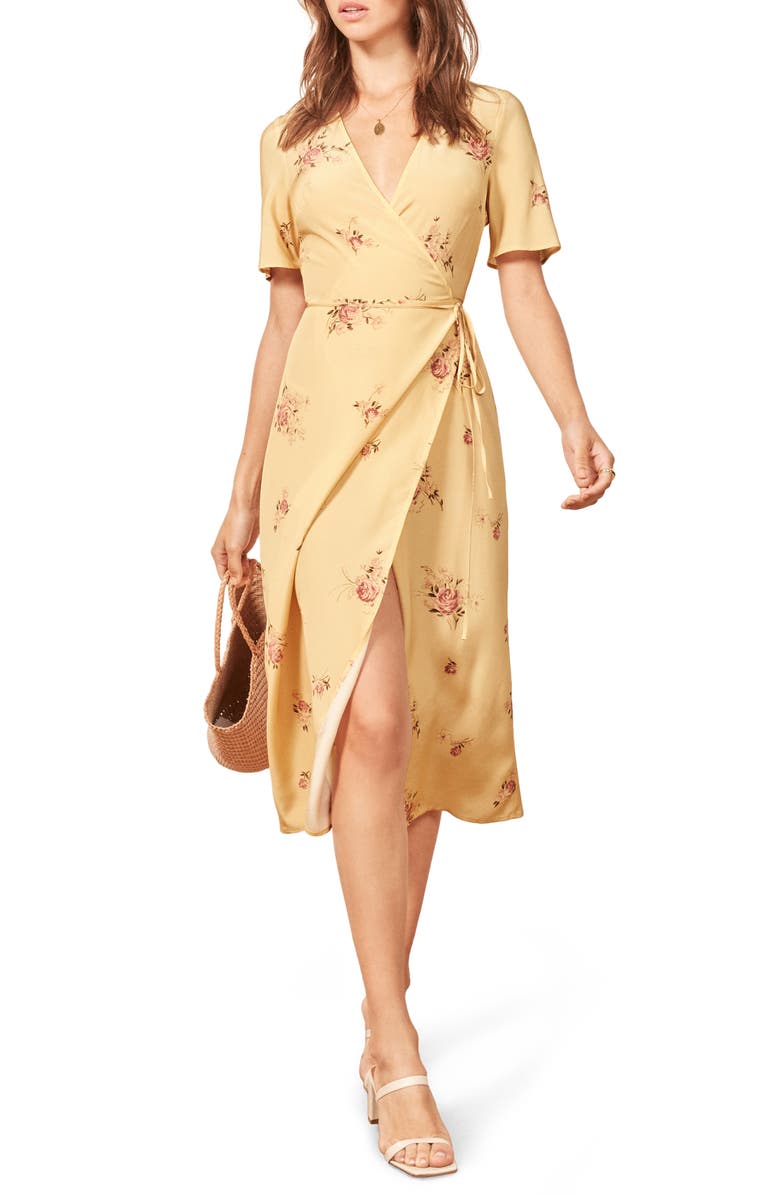 Reformation Jensen Wrap Dress, Main, color, 