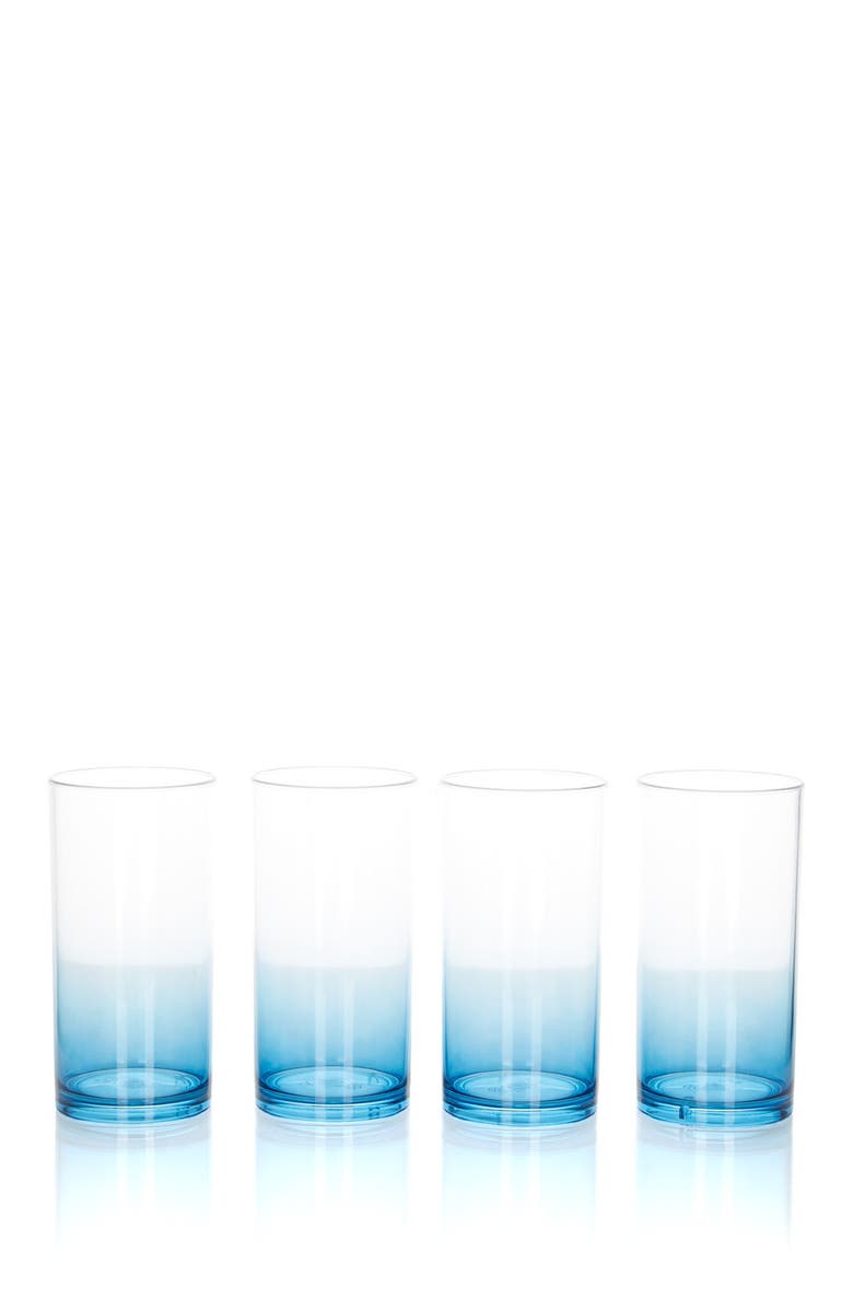 Trina Turk Blue Hi Ball Glasses - Set of 4, Main, color, 