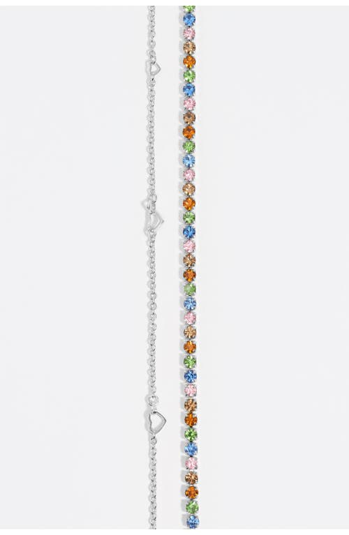 Bimba Y Lola Double-layer Crystals Logo Chain Necklace In Multi