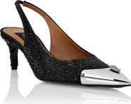 PHILIPP PLEIN Satin Slingback Mix Strass Women