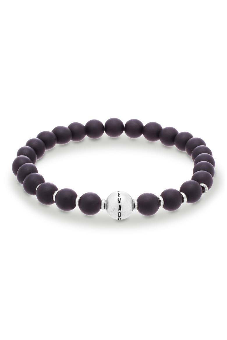 Onyx Bead Bracelet, Alternate, color, BURNISHED SILVER/ BLACK