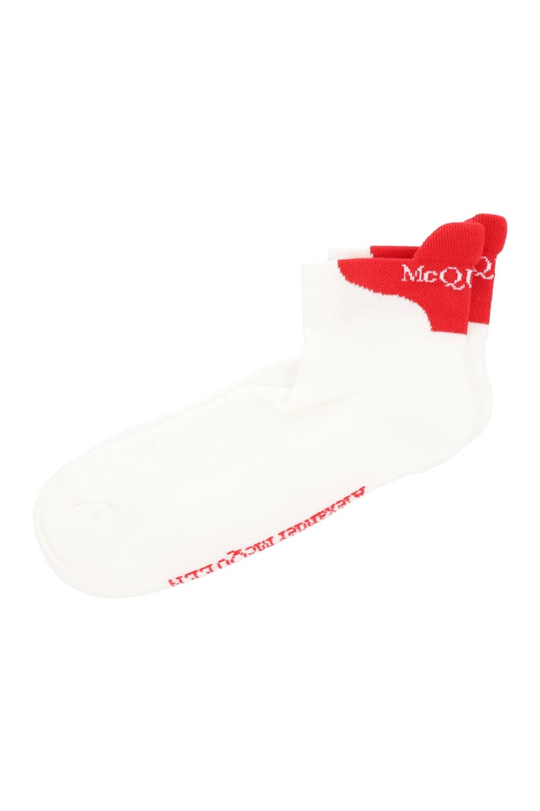 Knit Ankle Socks, Alternate, color, WHITE RED
