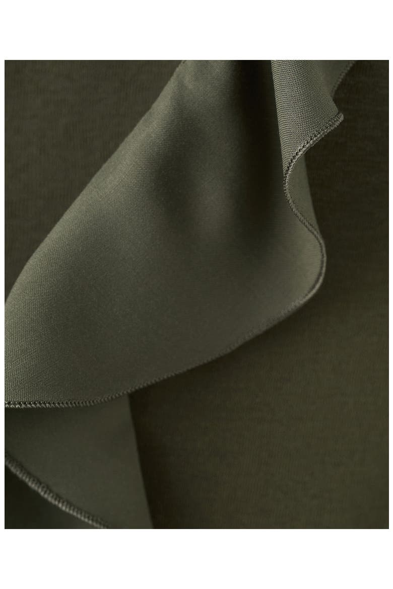 Ruffle Detail V-Neck Top, Alternate, color, KHAKI GREEN