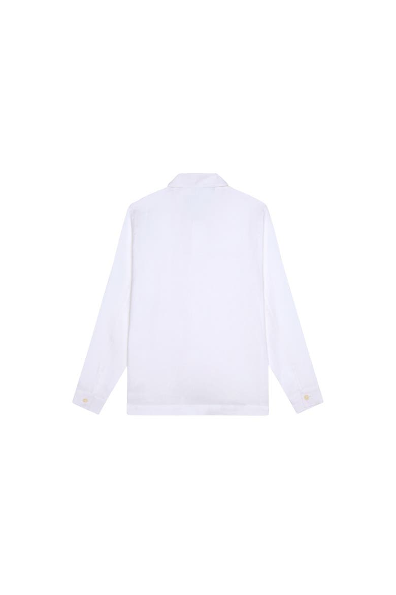 Linen Solid Overshirt, Alternate, color, BLANC