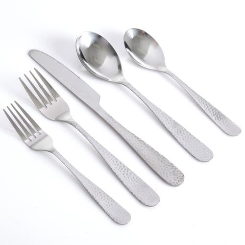 Gibson Home Hamme 46 Piece Flatware Set With Wire Caddy In Silver