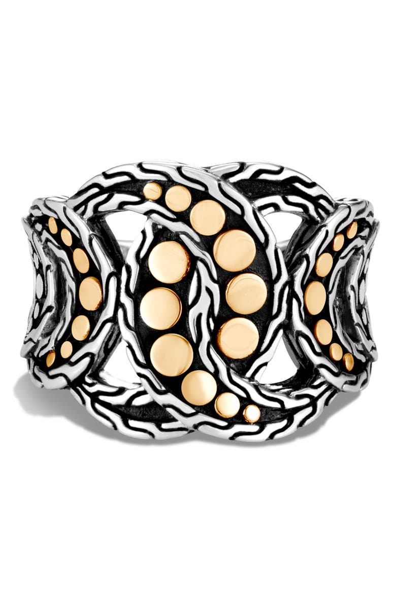 John Hardy Dot 18K Gold & Silver Ring, Alternate, color, Silver/ Gold