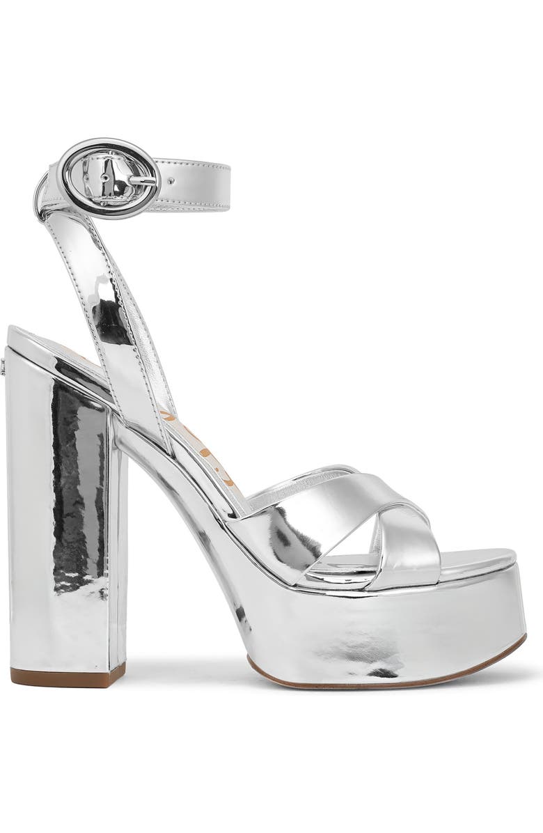 Sam Edelman Savannah Ankle Strap Platform Sandal, Alternate, color, Soft Silver