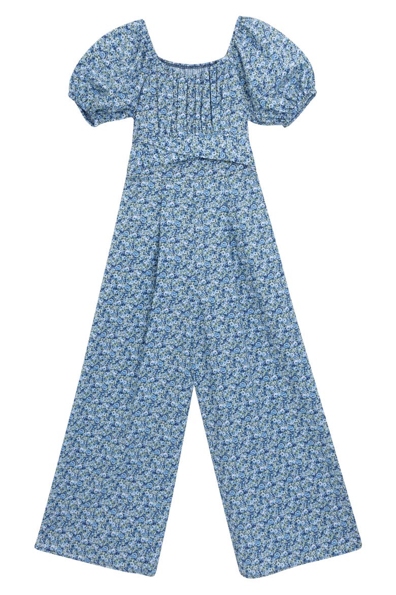 Kids' Ditsy Jumpsuit, Main, color, NAVY