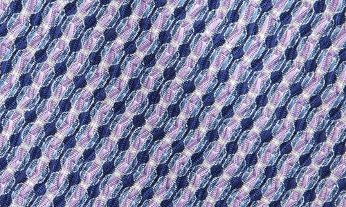 Brioni Geometric Pattern Silk Tie In Blue Lilac