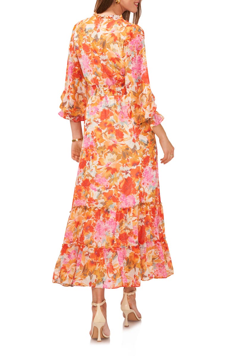 Vince Camuto Floral Smocked Waist Maxi Dress, Alternate, color, 