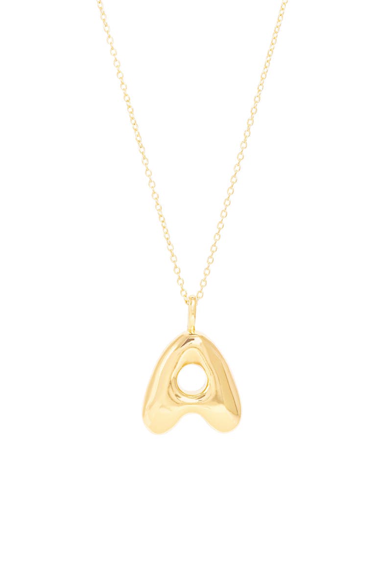 Bubble Tea Initial Pendant Necklace, Main, color, GOLD VERMEIL-A