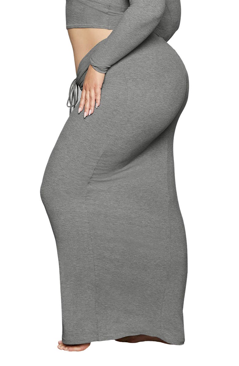 SKIMS Soft Lounge Long Skirt, Alternate, color, Heather Gray