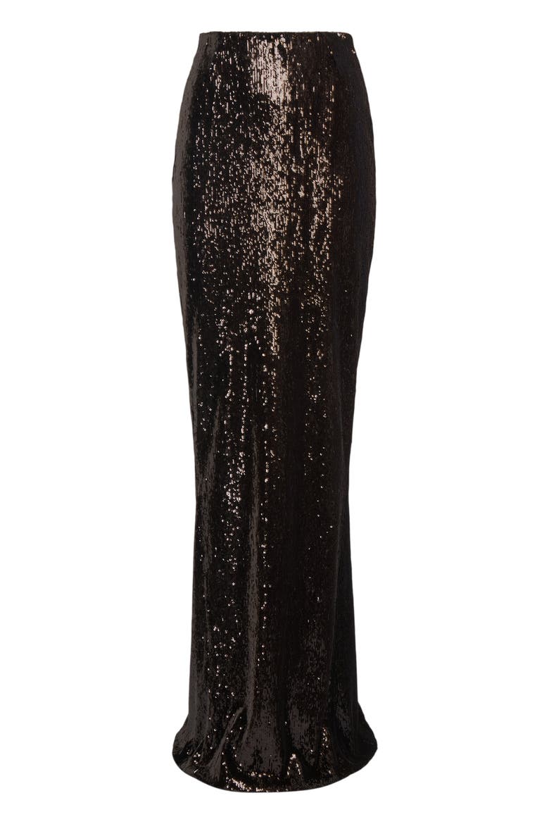 Sequinned Long Skirt, Alternate, color, Green