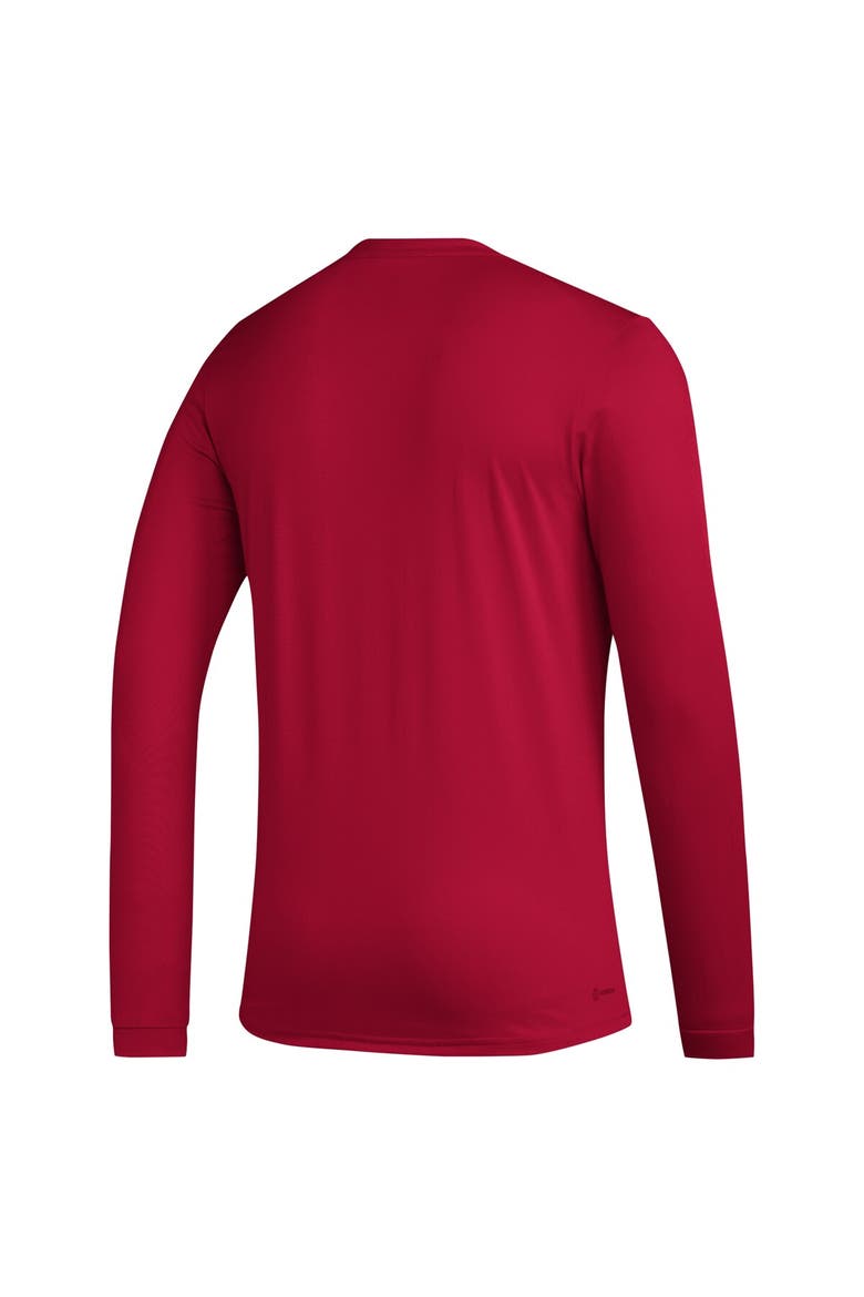 Men's adidas Crimson Indiana Hoosiers Primary Locker Logo Pre-Game Long Sleeve T-Shirt, Alternate, color, Crimson