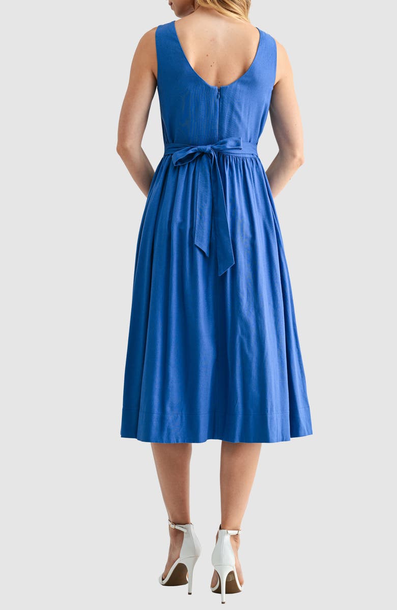 Mila Mae Sleeveless Back Bow Fit & Flare Midi Dress, Alternate, color, 