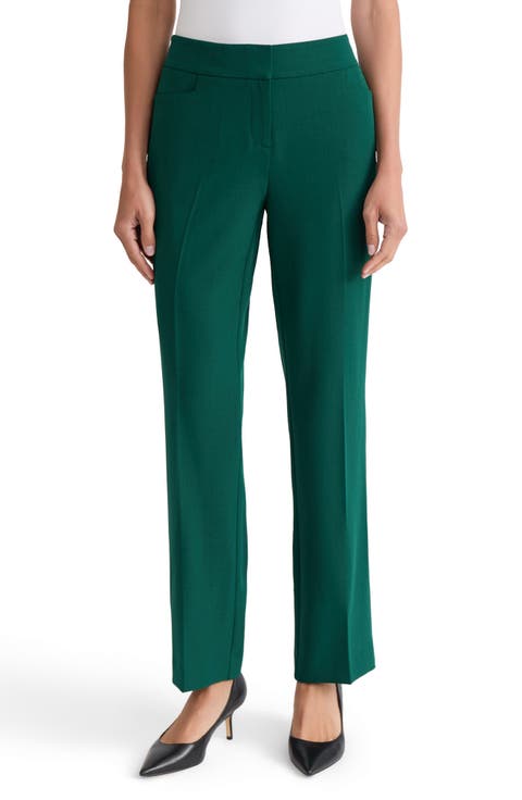 Flat Front Straight Leg Trousers