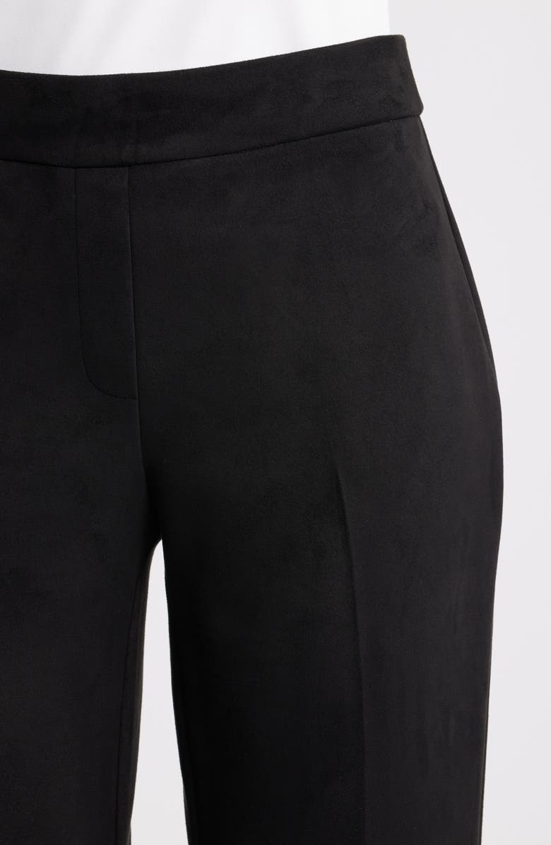 KASPER Faux Suede Pants, Alternate, color, Black
