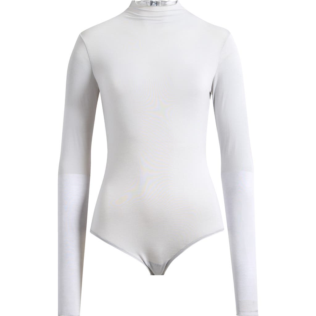 Skims Long Sleeve Turtleneck Bodysuit In Gray