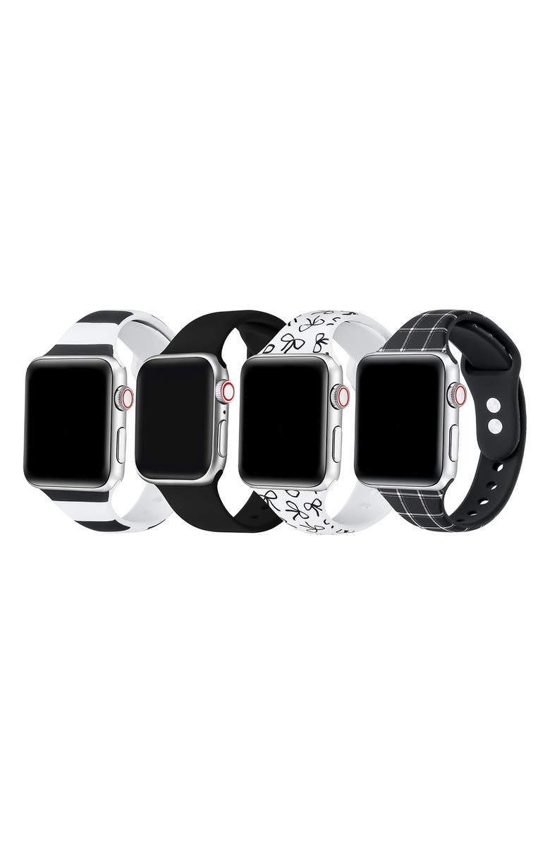 The Posh Tech Assorted 4-Pack Silicone Apple Watch<sup>®</sup> Watchbands, Main, color, 
