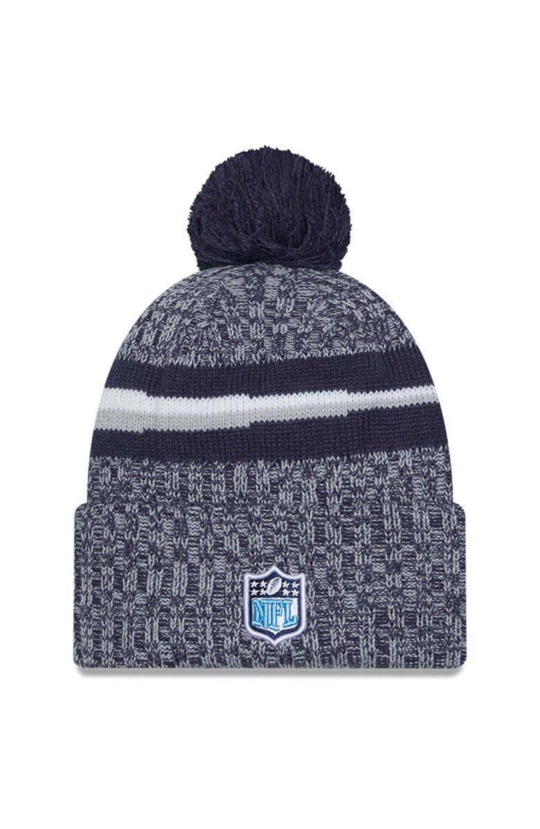 New Era Men's New Era Navy Tennessee Titans 2023 Sideline Cuffed Knit Hat With Pom, Alternate, color, Navy