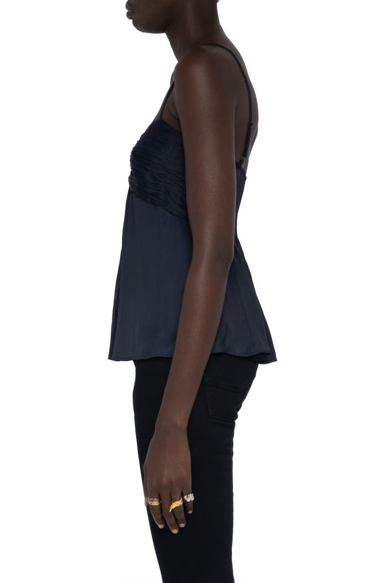 Zadig & Voltaire Cippie Pleated Satin Camisole, Alternate, color, Encre